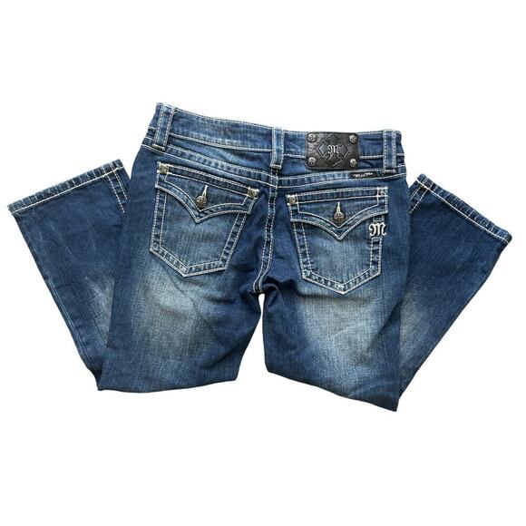 Miss Me Crop Dark Wash denim jean 29 - Picture 1 of 7